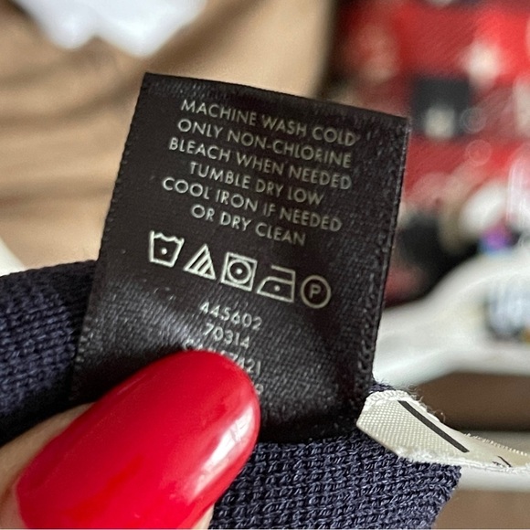 ANN TAYLOR | Navy Blue Bell Short Sleeve Stretchy Blouse Sz SP - Picture 7 of 8